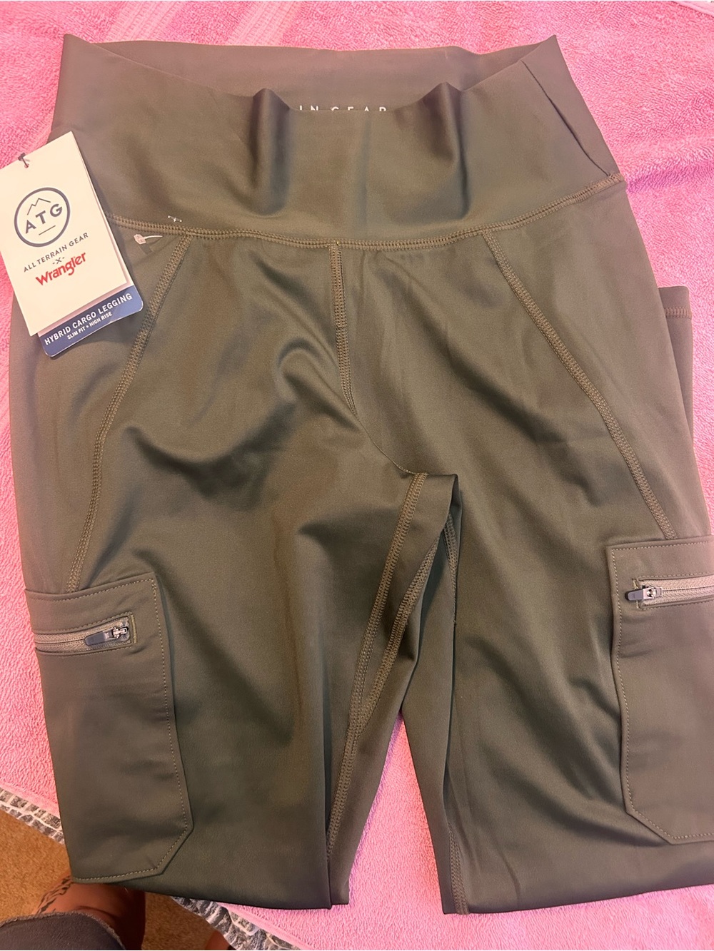 Wrangler Olive Green Hybrid Cargo Leggings for Kids